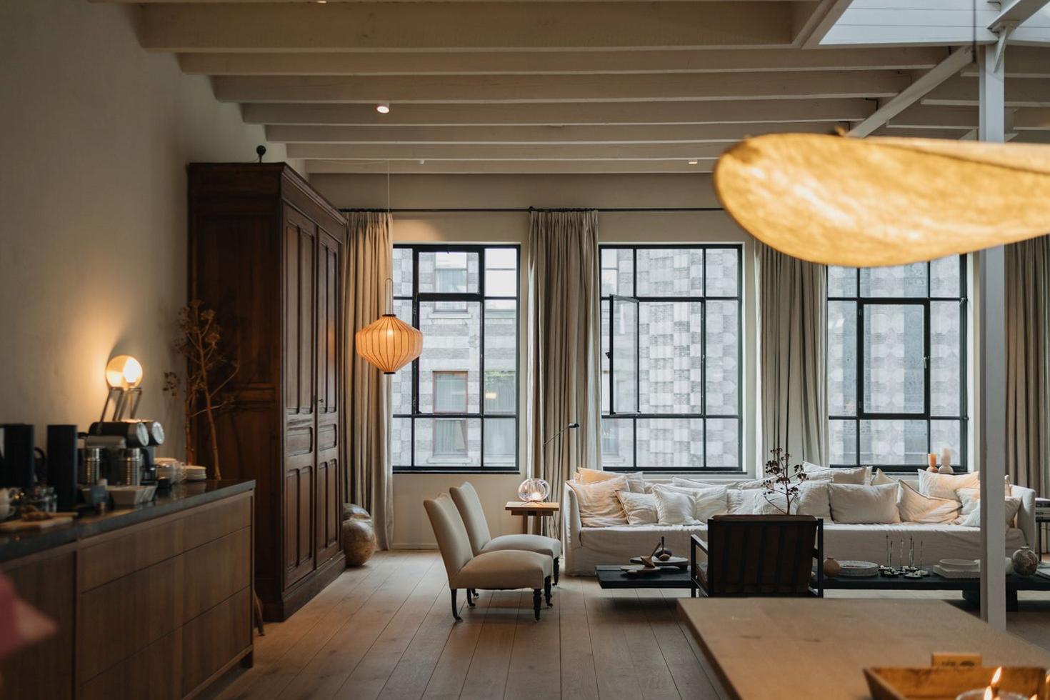Cozy hotel lounge area